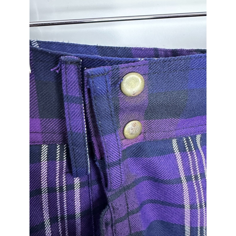 Five Rivers 5R Purple Plaid Utility Kilt Cargo Pockets Size 38 Cosplay Festival - Picture 6 of 14